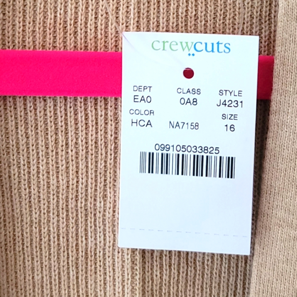 NWT Crewcuts Girls Long Cardigan Sweater with PINK Faux Fur Pockets 16(Girl) - Picture 7 of 13